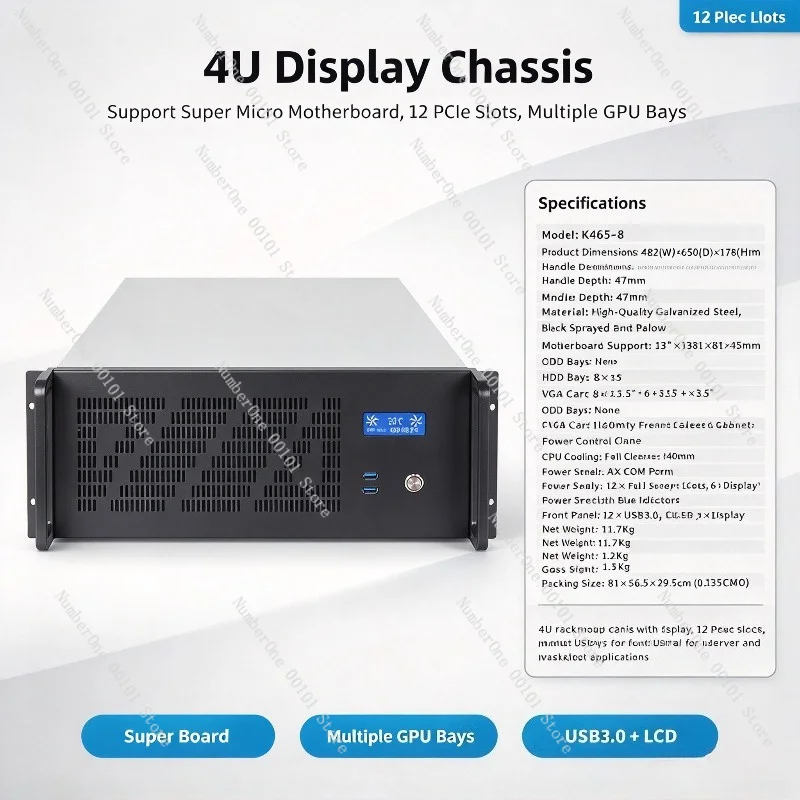 4U Server Chassis 12 GPU Slots - đánh giá và giá Server Gpu Chassis 4U